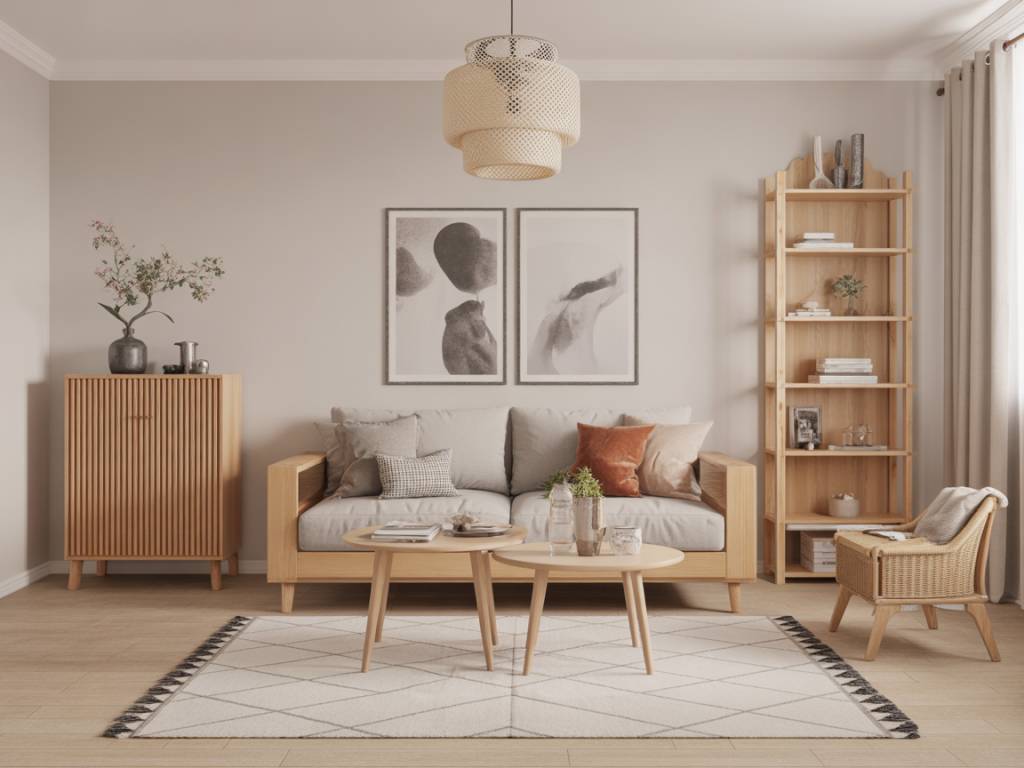 Japandi-Stil im Wohnzimmer: So kombinierst du skandinavische Gemütlichkeit mit japanischer Klarheit